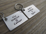Personalized Brother's Keychains- 2 Keychain Set- "big brother", "little brother" -each with a star and a name of your choice