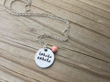 Inhale Exhale Inspiration Necklace- "inhale exhale"- Hand-Stamped Necklace with an accent bead in your choice of colors