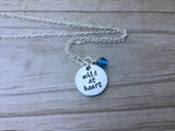 Wild at Heart Inspiration Necklace- "wild at heart"- Hand-Stamped Necklace with an accent bead in your choice of colors