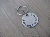 Small Hand-Stamped Keychain "chase your dreams" with stamped star- Hand-Stamped Keychain- Small Circle Keychain - Hand Stamped Metal Keychain