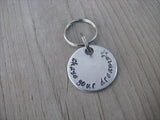 Small Hand-Stamped Keychain "chase your dreams" with stamped star- Hand-Stamped Keychain- Small Circle Keychain - Hand Stamped Metal Keychain