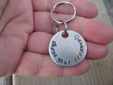 Small Hand-Stamped Keychain "chase your dreams" with stamped star- Hand-Stamped Keychain- Small Circle Keychain - Hand Stamped Metal Keychain