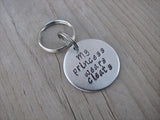 Small Hand-Stamped Keychain "My princess wears cleats" - Small Circle Keychain - Hand Stamped Metal Keychain