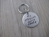 Small Hand-Stamped Keychain "My princess wears cleats" - Small Circle Keychain - Hand Stamped Metal Keychain