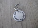 Small Hand-Stamped Keychain "my cousin my friend" with stamped heart - Small Circle Keychain - Hand Stamped Metal Keychain