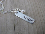 Vision Inspiration Necklace "vision"- Hand-Stamped Necklace with an accent bead of your choice
