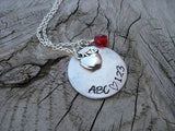 Teacher's Necklace, Day Care Provide Necklace, Preschool Teacher Necklace - "ABC ♥ 123" - Hand-Stamped Necklace with an accent bead in your choice of colors
