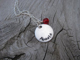 Abuela Necklace- "Abuela"- Hand-Stamped Necklace with an accent bead in your choice of colors