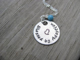 Adoption Necklace- "Blessed by Adoption" with Heart  - Hand-Stamped Necklace with an accent bead of your choice