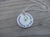 Adventure Quote Inspiration Necklace- "adventure is out there" - Hand-Stamped Necklace with an accent bead in your choice of colors