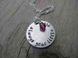 Always Your Little Girl Inspiration Necklace- "always your little girl" - Hand-Stamped Necklace with an accent bead in your choice of colors