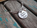 Always Rejoice Bracelet- "Always Rejoice!" with a baptism date of your choice- JW Jewelry - Hand-Stamped Bracelet  -Adjustable Bangle Bracelet with an accent bead of your choice