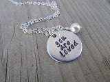 You Are Loved Inspiration Necklace- "you are loved" - Hand-Stamped Necklace with an accent bead in your choice of colors