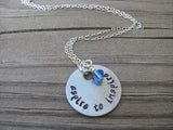 Inspiration Necklace- "aspire to inspire" - Hand-Stamped Necklace with an accent bead in your choice of colors