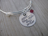 Aunt Bracelet- "AUNT...like Mom only cooler" - Hand-Stamped Bracelet  -Adjustable Bangle Bracelet with an accent bead of your choice