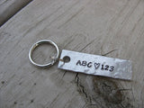 Daycare or Preschool Teacher Inspiration Keychain - "ABC ♥ 123"  - Hand Stamped Metal Keychain- small, narrow keychain