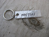 Daycare or Preschool Teacher Inspiration Keychain - "ABC ♥ 123"  - Hand Stamped Metal Keychain- small, narrow keychain