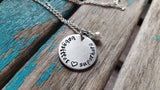 Babysitter Necklace- Hand-Stamped Necklace "babysitter superhero" with an accent bead in your choice of colors