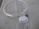 Balance Inspiration Bracelet- "balance"  - Hand-Stamped Bracelet  -Adjustable Bangle Bracelet with an accent bead of your choice