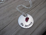Be Strong Inspiration Necklace- "Be Strong" - Hand-Stamped Necklace with an accent bead in your choice of colors