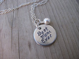 Best Mom Ever Inspiration Necklace- "Best Mom Ever" - Hand-Stamped Necklace with an accent bead in your choice of colors