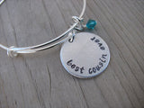Best Cousin Ever Bracelet- "best cousin ever" - Hand-Stamped Bracelet- Adjustable Bangle Bracelet with an accent bead of your choice