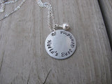 World's Best Grandma Inspiration Necklace- "World's Best Grandma" - Hand-Stamped Necklace with an accent bead in your choice of colors