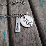 Personalized Best Life Ever Necklace- "Best Life Ever" with a date, name charm, and accent bead of your choice - Hand-Stamped Necklace