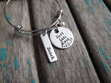 Personalized Best Life Ever Bracelet- "Best Life Ever" with a date, name charm, and accent bead of your choice - Hand-Stamped Bracelet