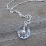 Big Sister Necklace- "big sister"- Hand-Stamped Necklace with an accent bead in your choice of colors