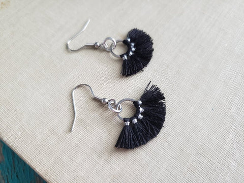 Black Fringe/Tassel Earrings