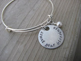 Count Your Blessings Inspiration Bracelet- "count your blessings" - Hand-Stamped Bracelet- Adjustable Bangle Bracelet with an accent bead of your choice