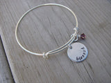 Blessed Inspiration Bracelet- "blessed"  - Hand-Stamped Bracelet  -Adjustable Bangle Bracelet with an accent bead of your choice