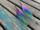 Multi-Colored Statement Earrings - Teardrop-Style - Unique, Very Thin, and Lightweight Earrings- Large Earrings