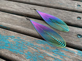 Multi-Colored Statement Earrings - Teardrop-Style - Unique, Very Thin, and Lightweight Earrings- Large Earrings