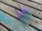 Multi-Colored Statement Earrings - Teardrop-Style - Unique, Very Thin, and Lightweight Earrings- Large Earrings