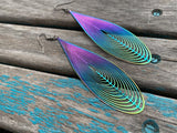 Multi-Colored Statement Earrings - Teardrop-Style - Unique, Very Thin, and Lightweight Earrings- Large Earrings