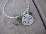 You Were Born To Stand Out Inspiration Bracelet- "you were born to stand out"- Hand-Stamped Bracelet- Adjustable Bangle Bracelet with an accent bead of your choice