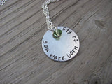 You Were Born To Fly Inspiration Necklace- "you were born to fly" - Hand-Stamped Necklace with an accent bead in your choice of colors