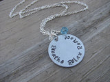 Breathe Relax Reflect Inspiration Necklace- "Breathe Relax Reflect" - Hand-Stamped Necklace with an accent bead in your choice of colors