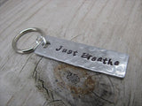 Just Breathe Inspiration Keychain - "Just Breathe" - Hand Stamped Metal Keychain- small, narrow keychain