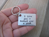 Bushel and a Peck Key Chain- "I love you a bushel and a peck" Hand Stamped Metal Keychain