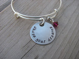 Chase Your Dreams Inspiration Bracelet- "chase your dreams" - Hand-Stamped Bracelet- Adjustable Bangle Bracelet with an accent bead of your choice