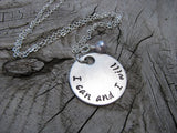 I Can And I Will Inspiration Necklace- "I can and I will" - Hand-Stamped Necklace with an accent bead in your choice of colors