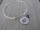 Carpe Diem Inspiration Bracelet- "carpe diem" - Hand-Stamped Bracelet- Adjustable Bangle Bracelet with an accent bead of your choice