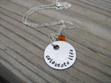 Celebrate Life Inspiration Necklace- "celebrate life" - Hand-Stamped Necklace with an accent bead in your choice of colors
