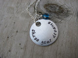 Chase Your Dreams Inspiration Necklace- "chase your dreams" - Hand-Stamped Necklace with an accent bead in your choice of colors