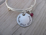 Chase Your Dreams Inspiration Bracelet- "chase your dreams" - Hand-Stamped Bracelet- Adjustable Bangle Bracelet with an accent bead of your choice