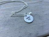 Chin Up Necklace- Hand-Stamped Necklace "chin up" with an accent bead in your choice of colors