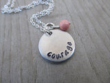 Courage Inspiration Necklace- "courage" - Hand-Stamped Necklace with an accent bead in your choice of colors